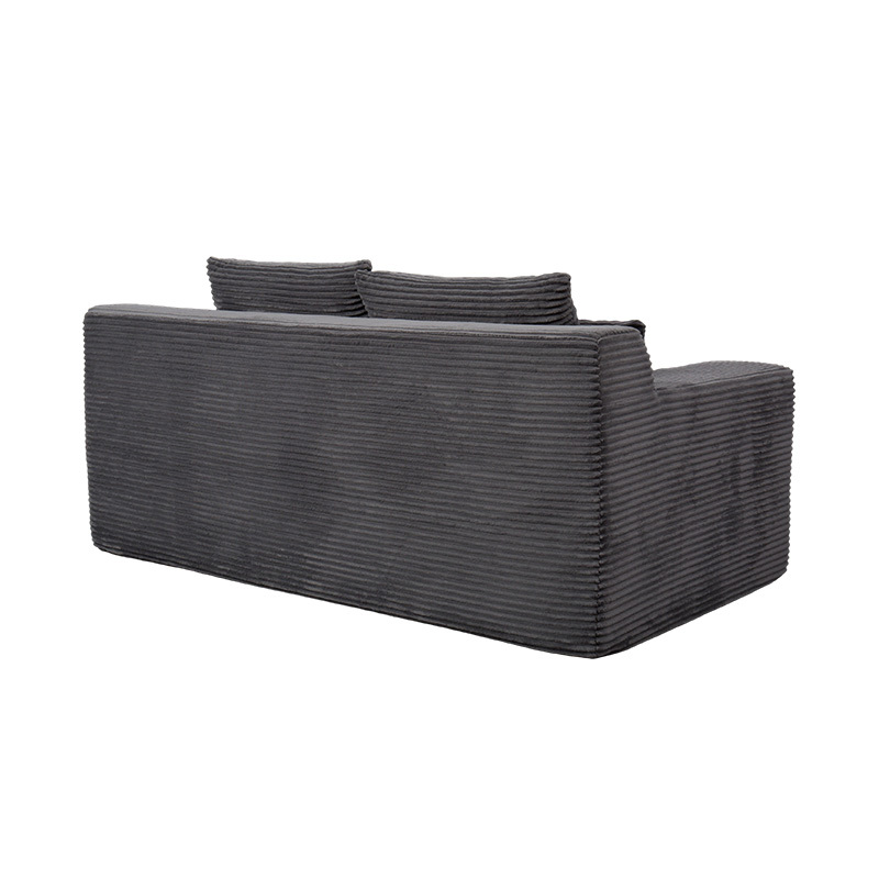 Verwandelbares modulares Schlafsofa aus dunkelgrauem Cord mit mehreren Kissen Verwandelbares modulares Schlafsofa aus dunkelgrauem Cord mit mehreren Kissen