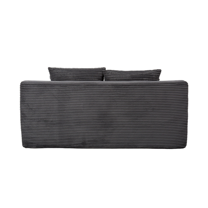 Verwandelbares modulares Schlafsofa aus dunkelgrauem Cord mit mehreren Kissen Verwandelbares modulares Schlafsofa aus dunkelgrauem Cord mit mehreren Kissen