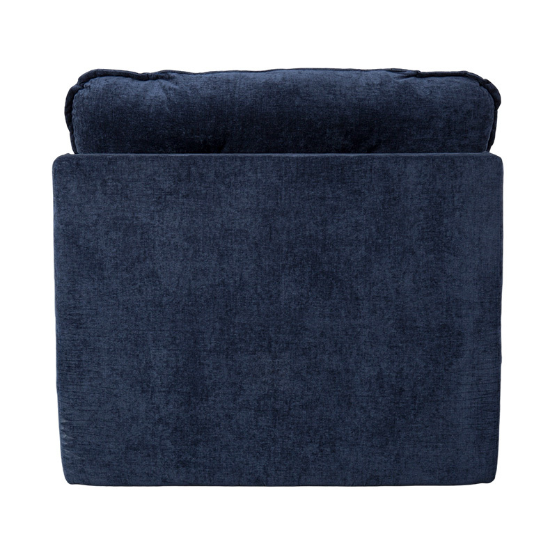 Modulares Vollschaum-Sofaset aus tiefblauem Cord mit gepolsterter Rückenlehne und passendem Ottoman Modulares Vollschaum-Sofaset aus tiefblauem Cord mit gepolsterter Rückenlehne und passendem Ottoman