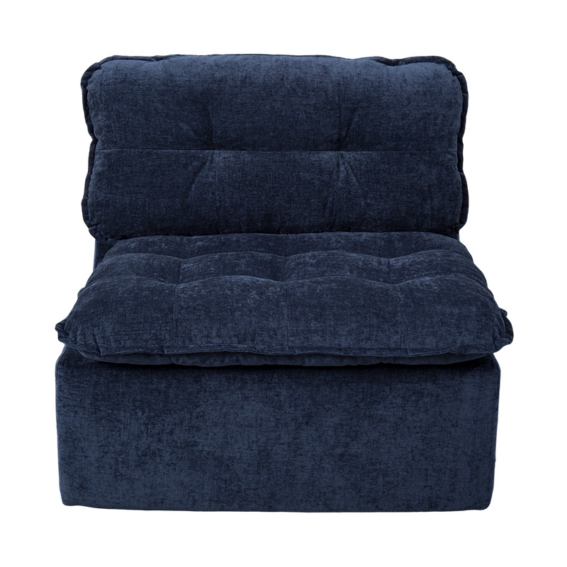 Modulares Vollschaum-Sofaset aus tiefblauem Cord mit gepolsterter Rückenlehne und passendem Ottoman Modulares Vollschaum-Sofaset aus tiefblauem Cord mit gepolsterter Rückenlehne und passendem Ottoman