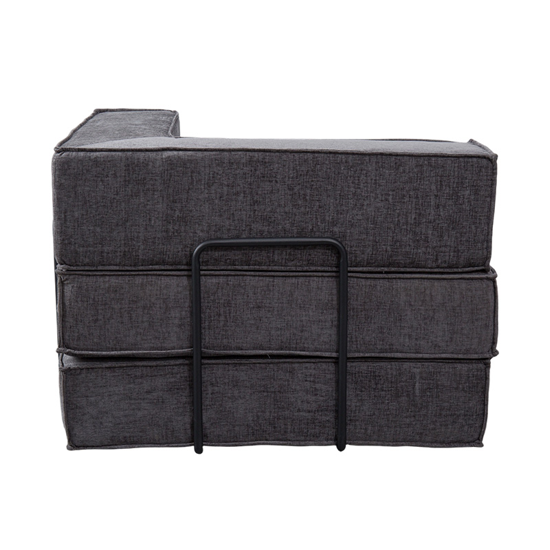 Kreatives modulares Sofa aus dunkelgrauem Stoff, frei kombinierbar und multifunktionales Vollschaum-Design