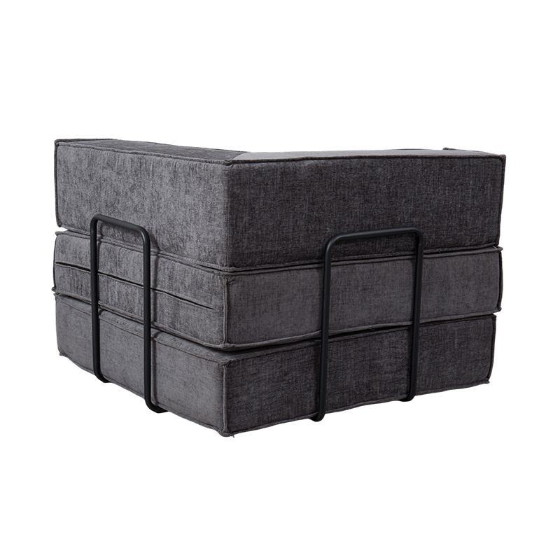 Kreatives modulares Sofa aus dunkelgrauem Stoff, frei kombinierbar und multifunktionales Vollschaum-Design