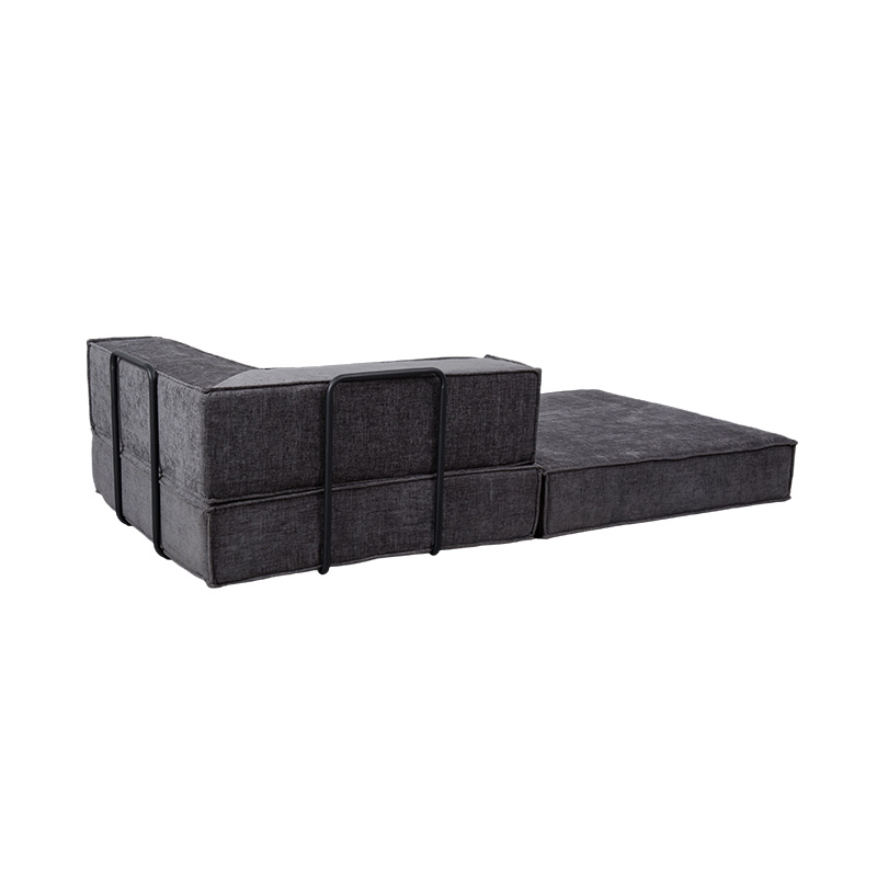Kreatives modulares Sofa aus dunkelgrauem Stoff, frei kombinierbar und multifunktionales Vollschaum-Design