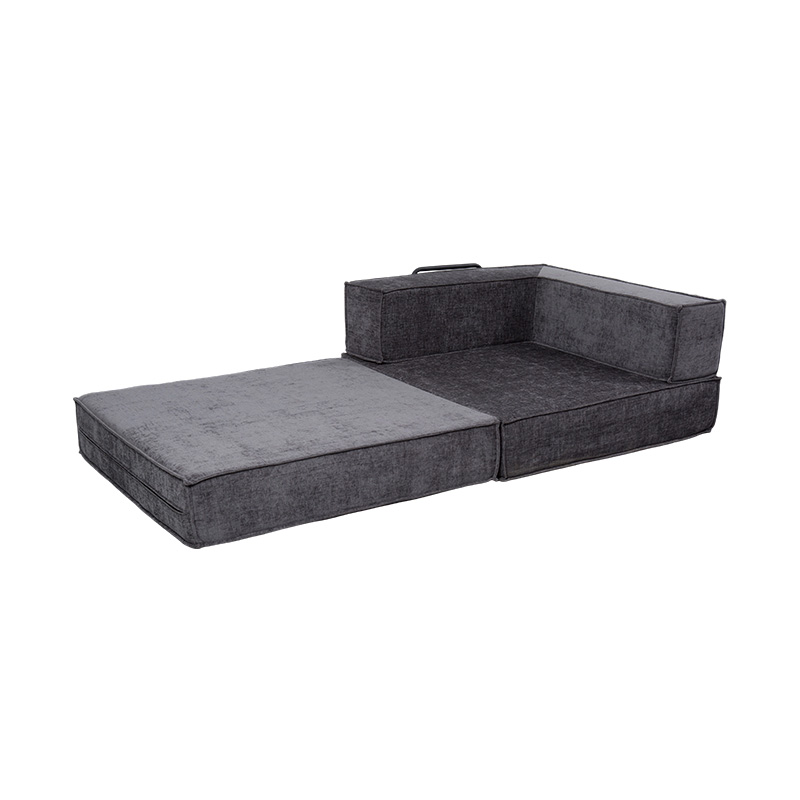 Kreatives modulares Sofa aus dunkelgrauem Stoff, frei kombinierbar und multifunktionales Vollschaum-Design