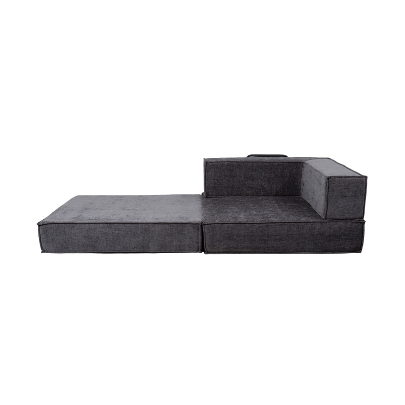 Kreatives modulares Sofa aus dunkelgrauem Stoff, frei kombinierbar und multifunktionales Vollschaum-Design