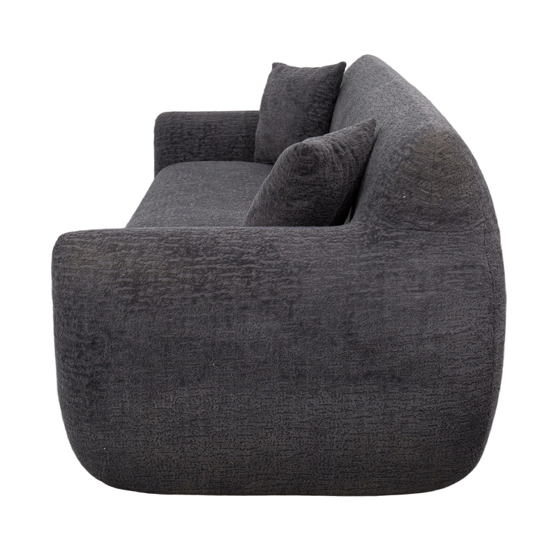 3–4-Sitzer-Vollschaumsofa aus dunkelgrauem Jacquard-Chenille-Stoff