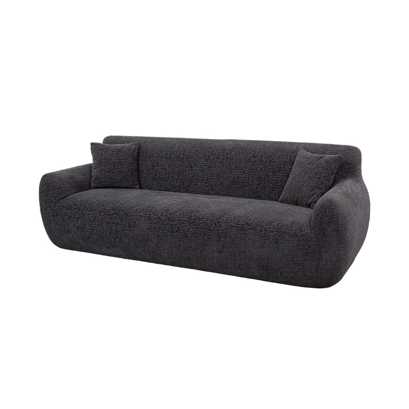 3–4-Sitzer-Vollschaumsofa aus dunkelgrauem Jacquard-Chenille-Stoff