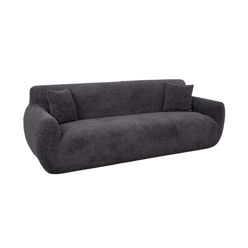 3–4-Sitzer-Vollschaumsofa aus dunkelgrauem Jacquard-Chenille-Stoff