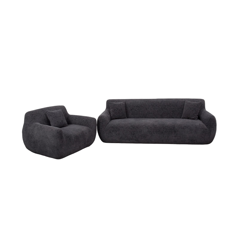 Vollschaum-Einzelsofa im Hug-Stil mit schwerem Chenille-Stoff und dezentem Jacquard-Muster