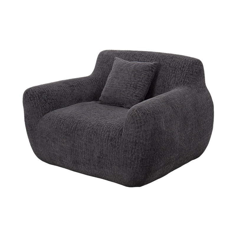 Vollschaum-Einzelsofa im Hug-Stil mit schwerem Chenille-Stoff und dezentem Jacquard-Muster