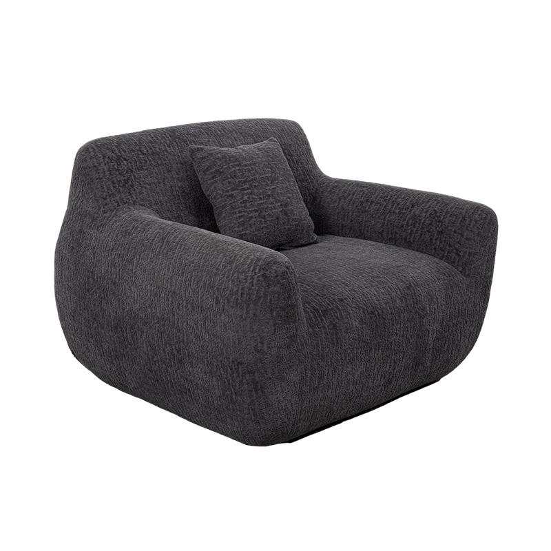 Vollschaum-Einzelsofa im Hug-Stil mit schwerem Chenille-Stoff und dezentem Jacquard-Muster