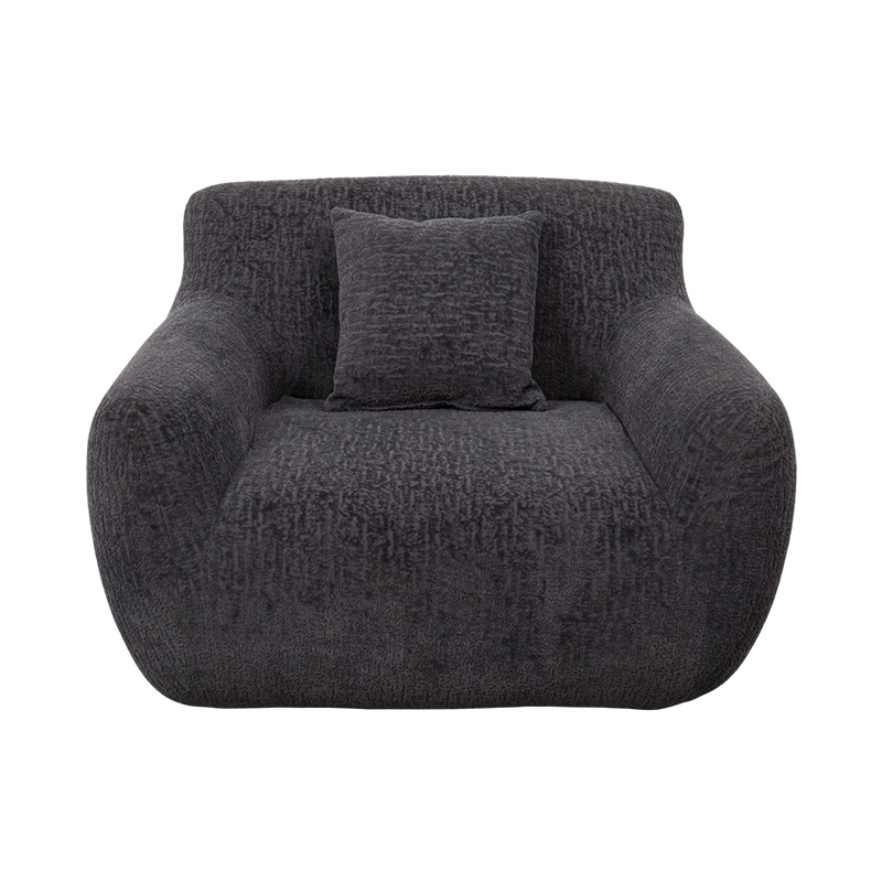 Vollschaum-Einzelsofa im Hug-Stil mit schwerem Chenille-Stoff und dezentem Jacquard-Muster Vollschaum-Einzelsofa im Hug-Stil mit schwerem Chenille-Stoff und dezentem Jacquard-Muster