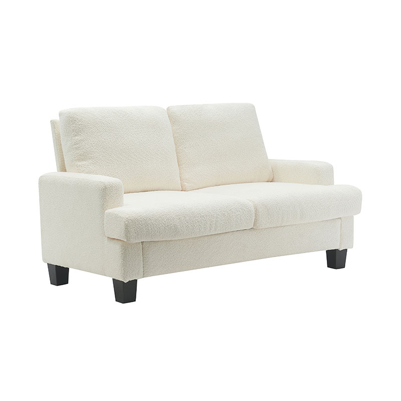 Modernes Teddy-Samt-Sofa aus weißem Stoff
