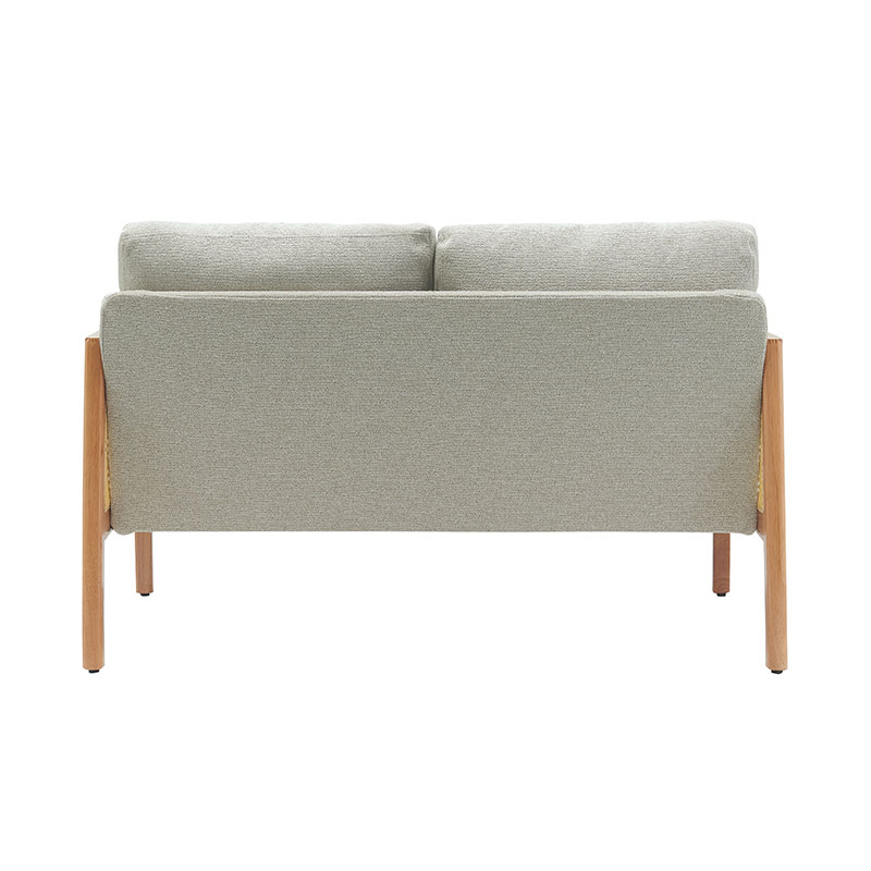 Sofa aus Leinen mit Rattan-Armlehne