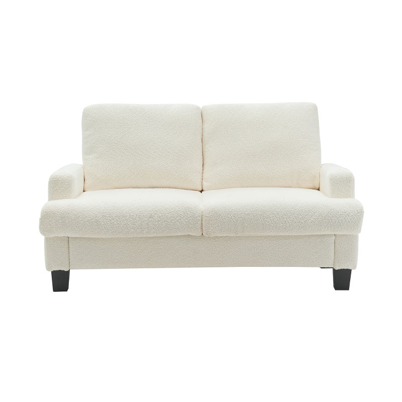 Modernes Teddy-Samt-Sofa aus weißem Stoff