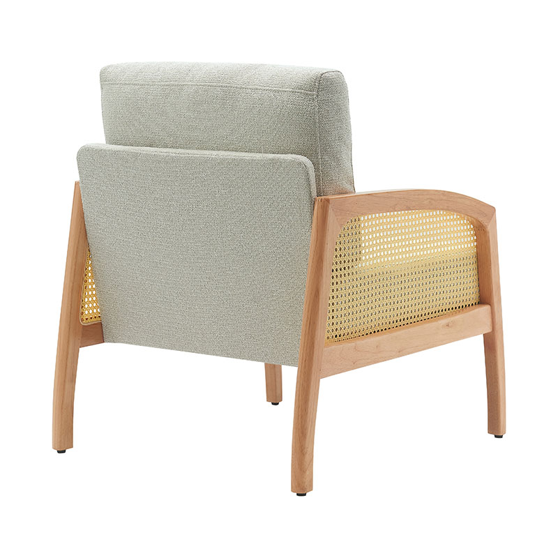 Sofa aus Leinen mit Rattan-Armlehne