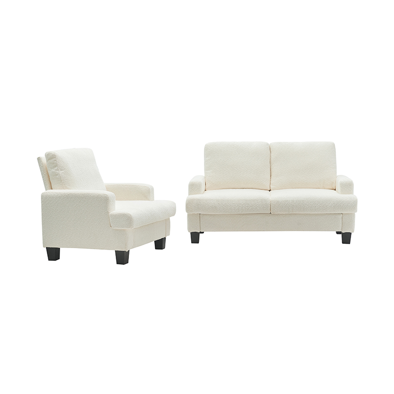 Modernes Teddy-Samt-Sofa aus weißem Stoff